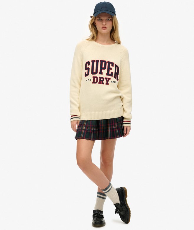 Slouchy Knitted Graphic Crew Jumper