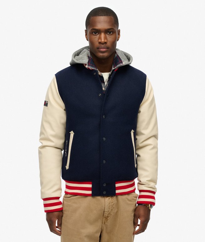Hooded College Bomber Jacket