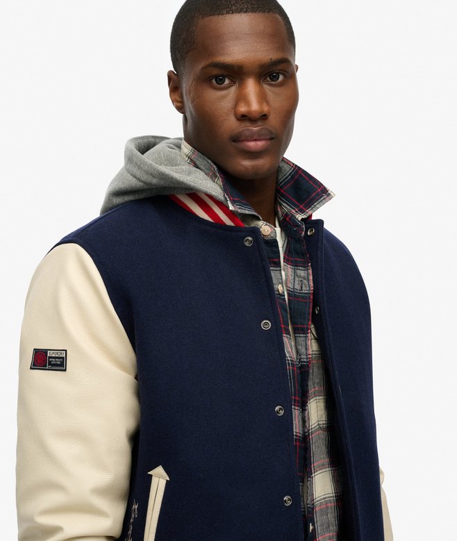Hooded College Bomber Jacket