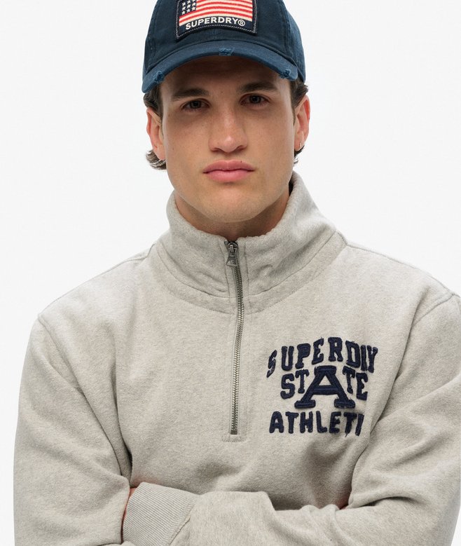 Vintage Athletic Half Zip Jumper More Colours Available Price £32.49 Price reduced from £64.99 to You Save 50%