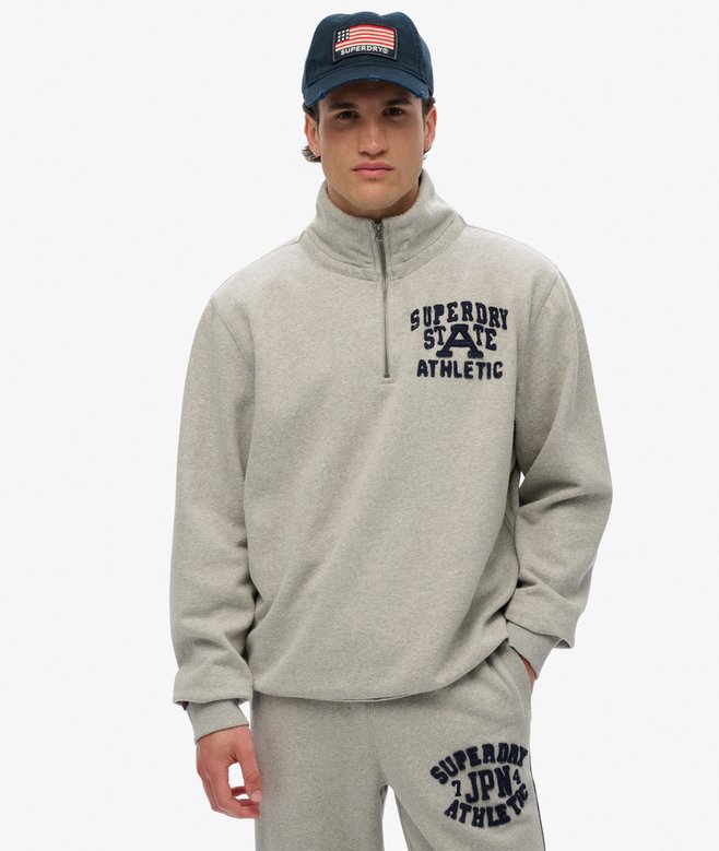 Vintage Athletic Half Zip Jumper More Colours Available Price £32.49 Price reduced from £64.99 to You Save 50%