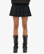 Check Pleated Mini Skirt