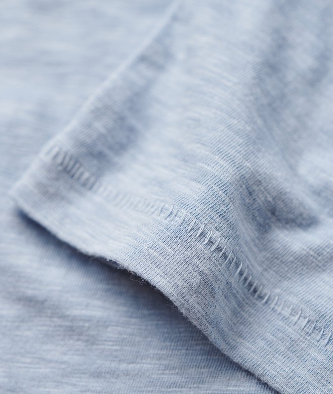 Slub Embroidered V-Neck T-Shirt