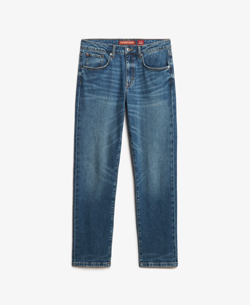 mens Organic Cotton Vintage Slim Straight Jeans in Elkhorn Mid