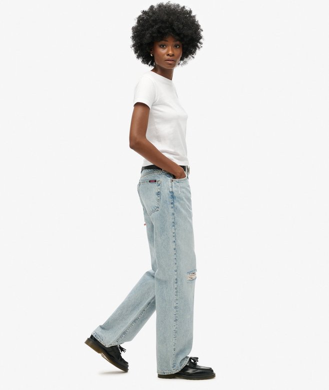 Mid Rise Wide Leg Jeans