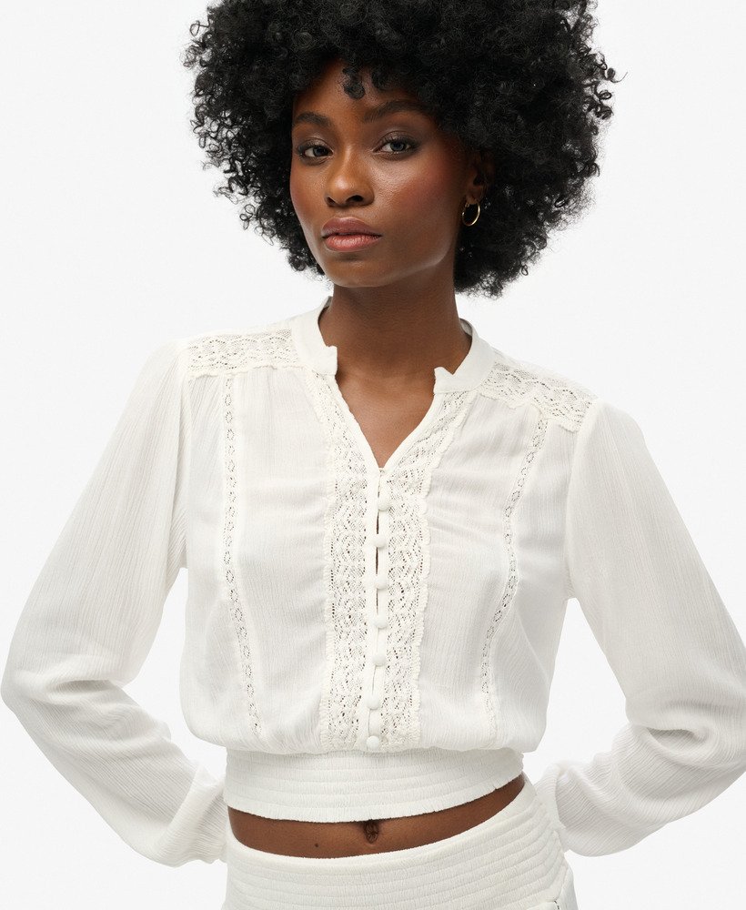 BLOUSON SLEEVE SMOCKED BLOUSE STITCHED IN TIME