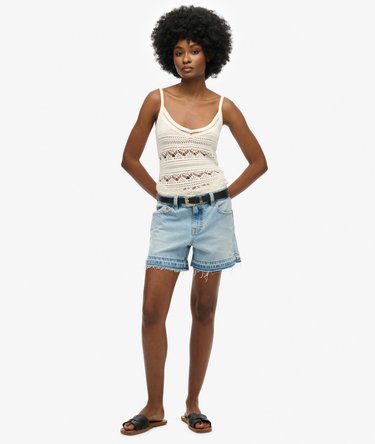 Short effiloché à taille mi-haute Image 1