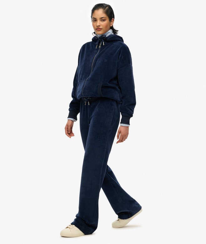 Velour Wide Leg Joggers