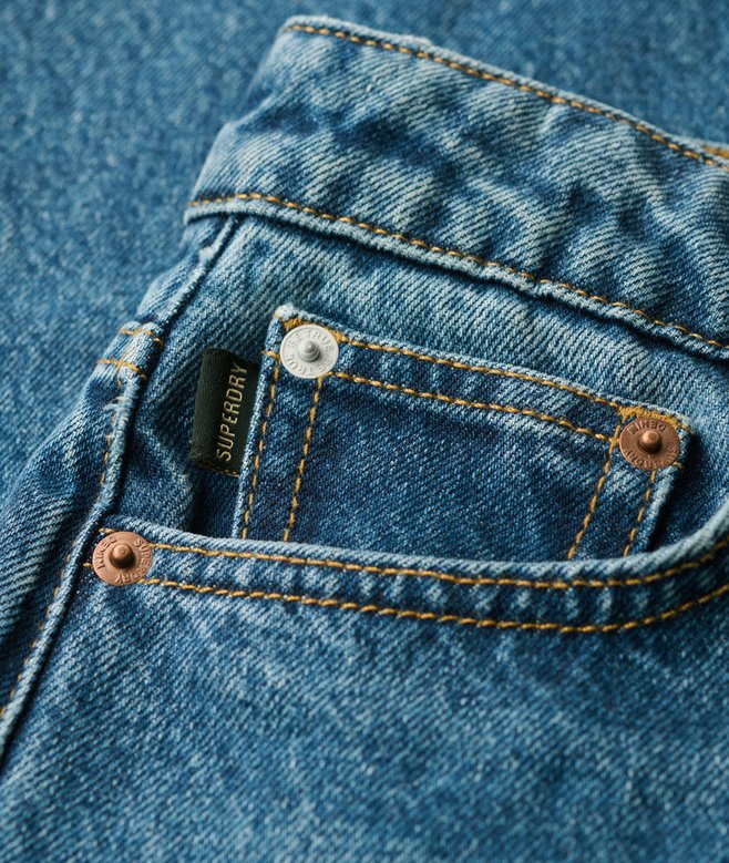 Mid Rise Straight Leg Jeans