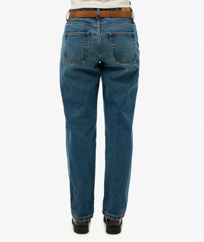 Mid Rise Straight Leg Jeans