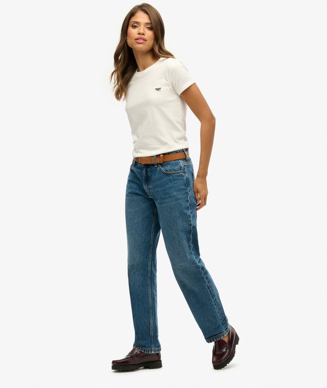 Mid Rise Straight Leg Jeans