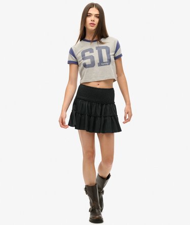 Tiered Jersey Mini Skirt Image 4