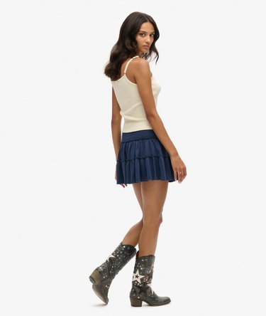 Tiered Jersey Mini Skirt Image 4