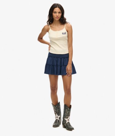 Tiered Jersey Mini Skirt Image 2