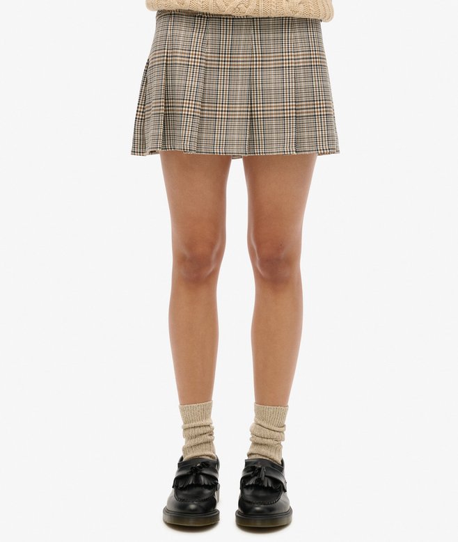 Low Rise Pleated Mini Skirt