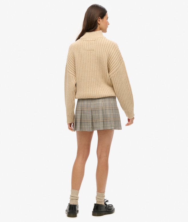 Low Rise Pleated Mini Skirt