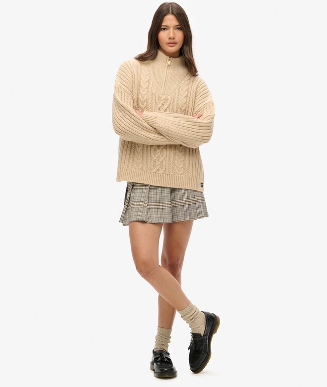 Low Rise Pleated Mini Skirt
