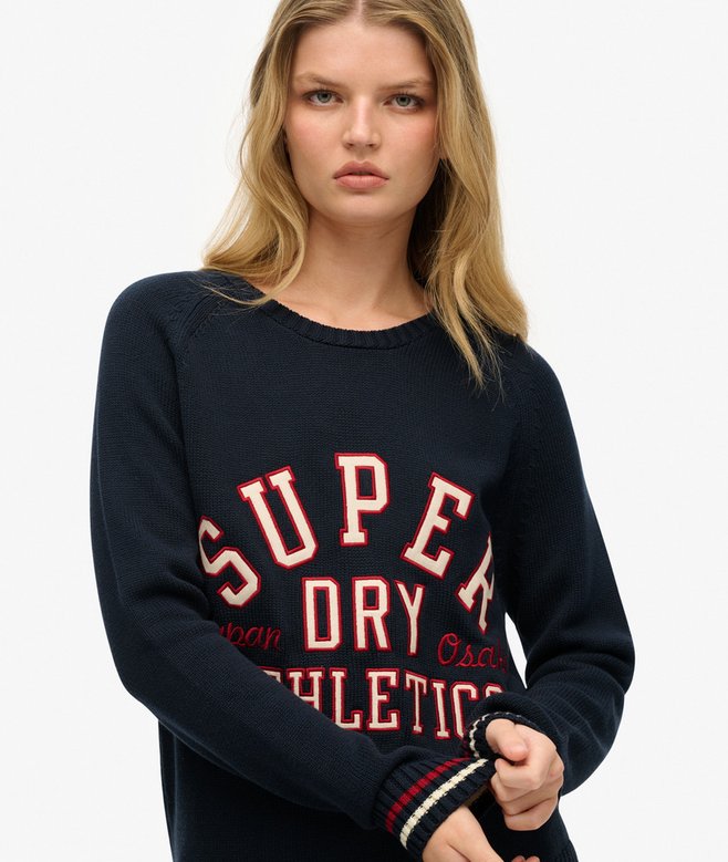 Slouchy Knitted Graphic Crew Jumper