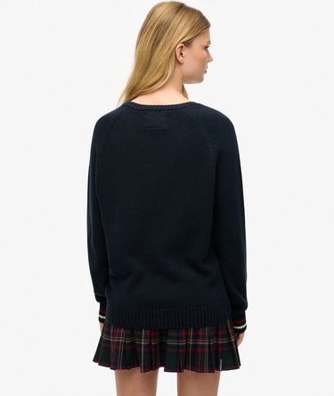 Slouchy Knitted Graphic Crew Jumper Image 4