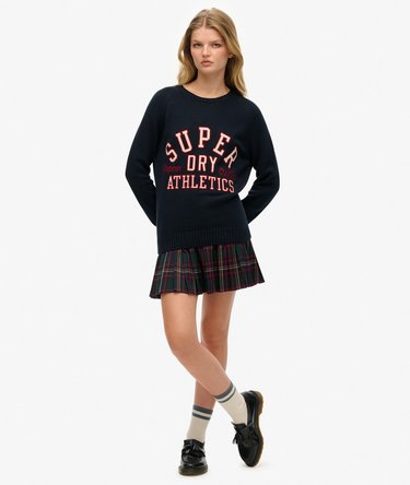 Slouchy Knitted Graphic Crew Jumper Image 2