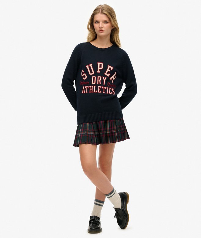 Slouchy Knitted Graphic Crew Jumper