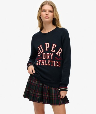 Slouchy Knitted Graphic Crew Jumper Image 1
