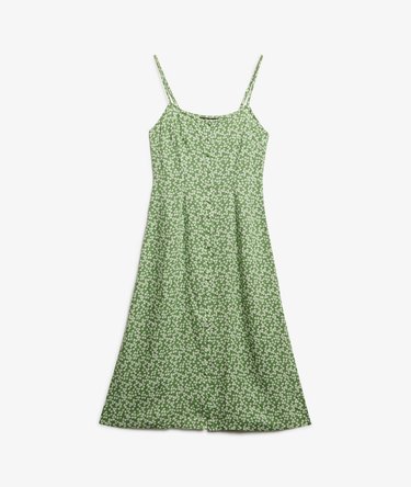 Printed Button-Up Cami Midi Dress Image 7