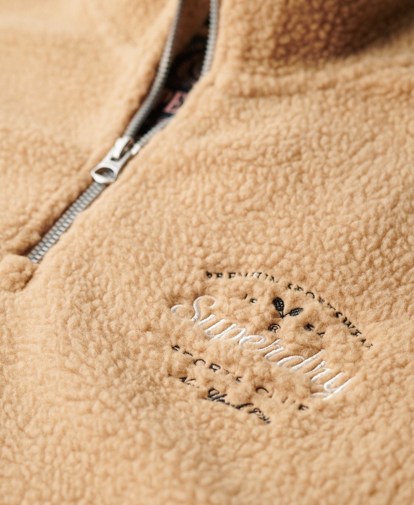 womens Country Club Fleece Half Zip Sweatshirt in Shaker Beige