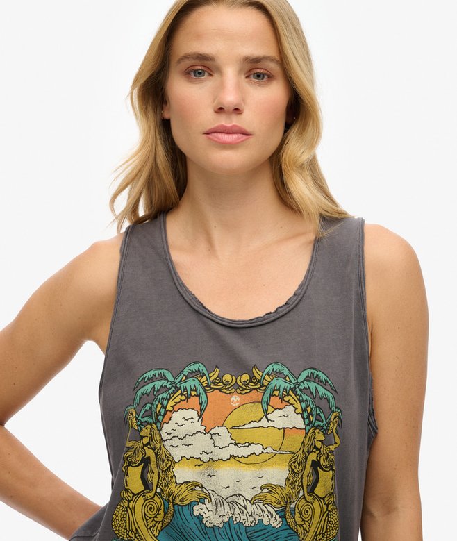 Psych Surf Graphic Racer Vest Top