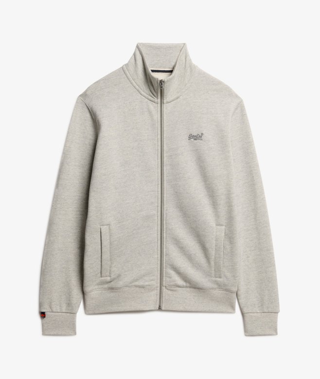 mens Essential Logo Track Top in Varsity Grey Grindle Superdry US