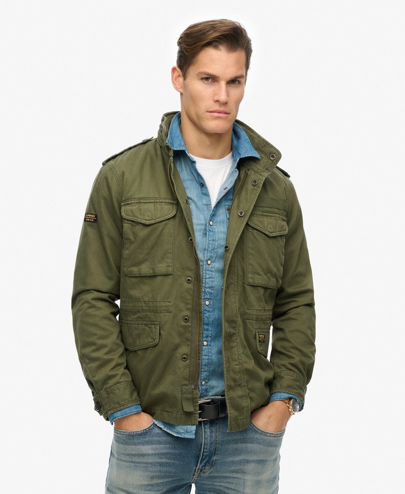 mens Rookie Field Jacket in Army Khaki Green | Superdry US
