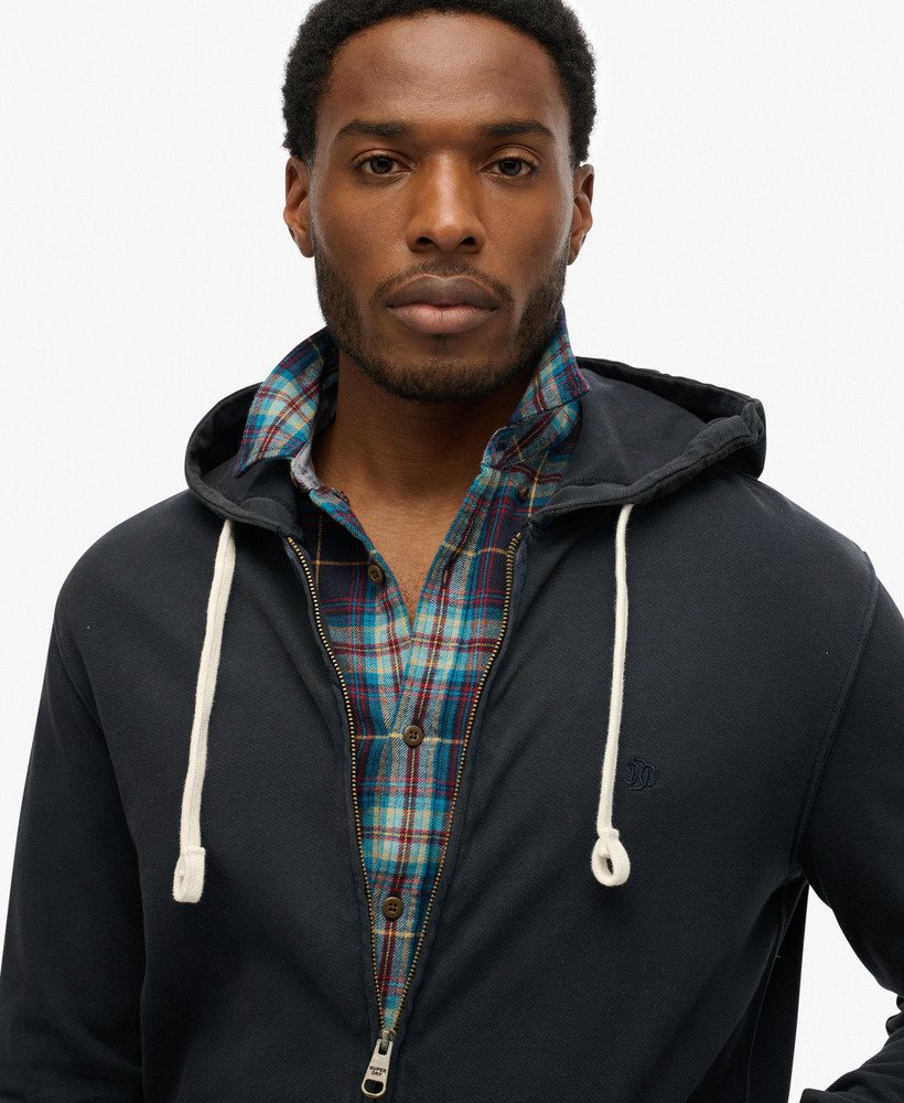 mens Classic Essential Zip Hoodie in BRADLEY NAVY | Superdry US