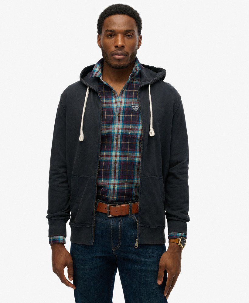 23HOODIE NAVY VALLAD 〈L〉 mens Classic Essential Zip Hoodie in BRADLEY NAVY | Superdry US