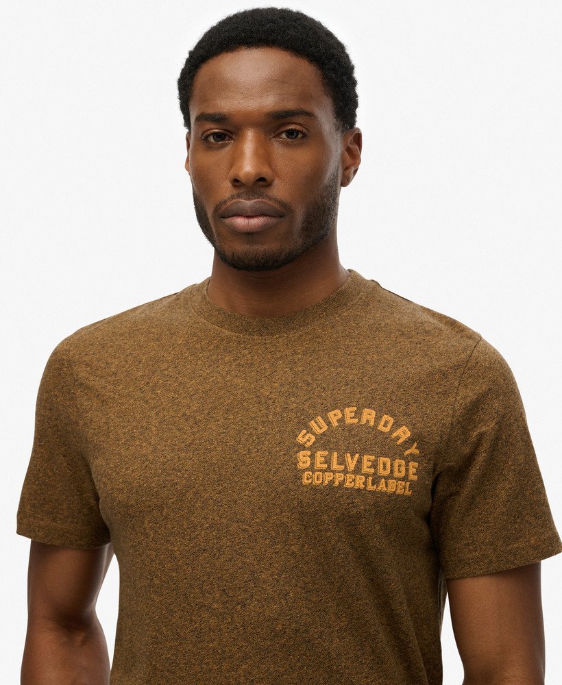 mens Copper Label Relaxed T-Shirt in Bronze Brown Grit | Superdry US