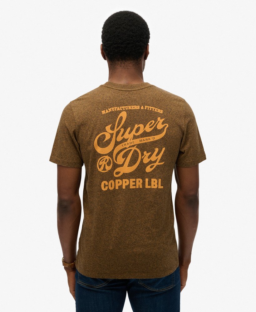 mens Copper Label Relaxed T-Shirt in Bronze Brown Grit | Superdry US