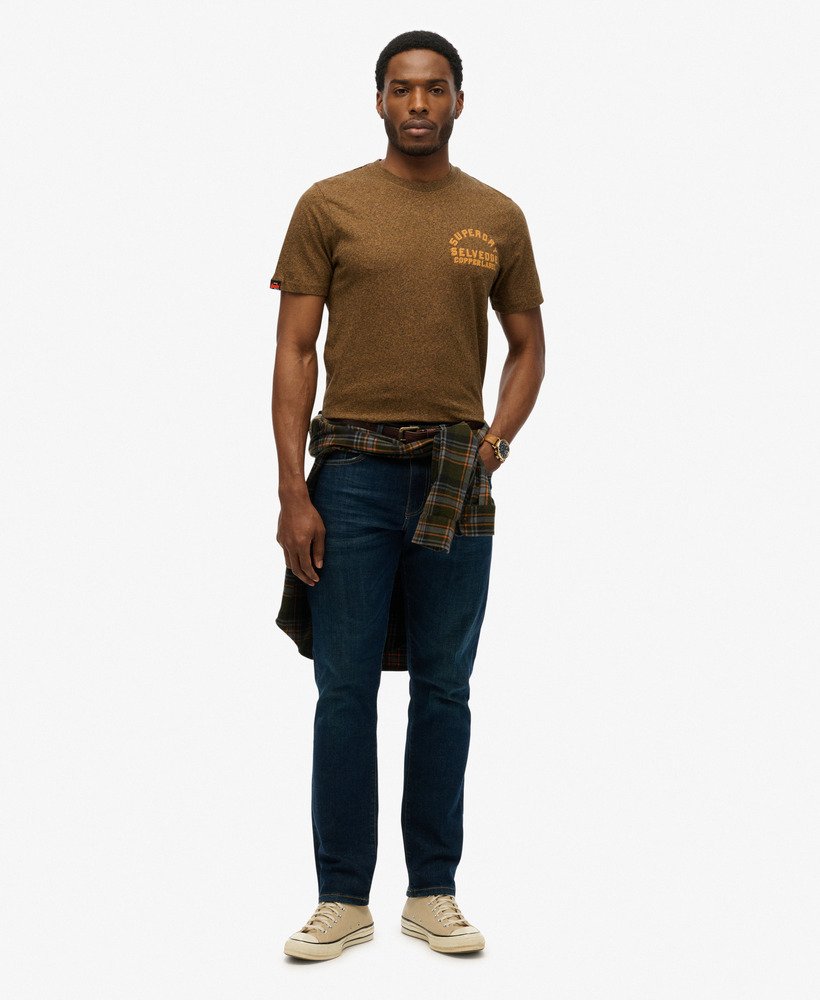 mens Copper Label Relaxed T-Shirt in Bronze Brown Grit | Superdry US
