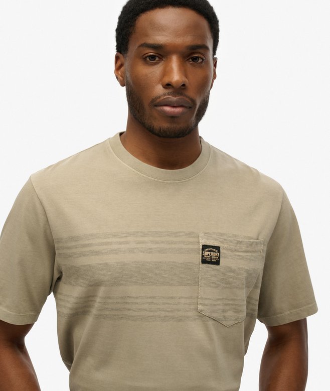 Contrast Stripe Pocket T-Shirt