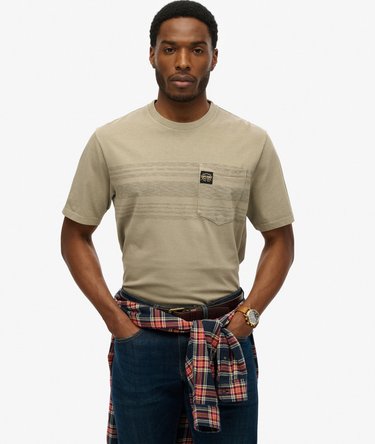 Contrast Stripe Pocket T-Shirt Image 1