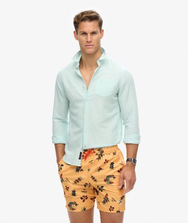 Recycled Hawaiian Print 17-inch Swim Shorts Image 3