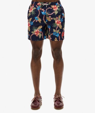 Hawaiian Print 16-Inch Swim Shorts Image 5