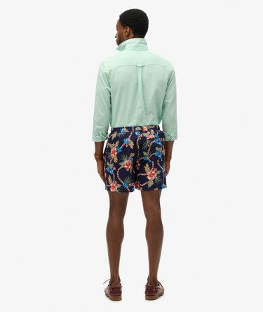 Hawaiian Print 16-Inch Swim Shorts Image 4