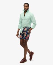 Hawaiian Print 16-Inch Swim Shorts