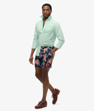 Hawaiian Print 16-Inch Swim Shorts Image 2