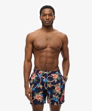 Hawaiian Print 16-Inch Swim Shorts