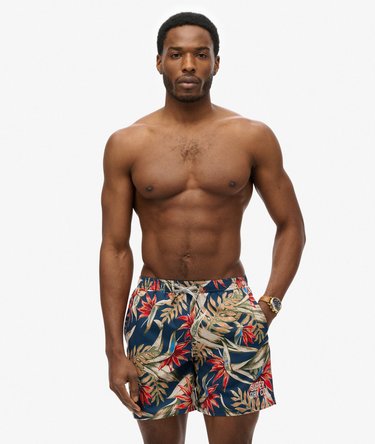 Short de bain à imprimé hawaïen longueur 43 cm Image 1