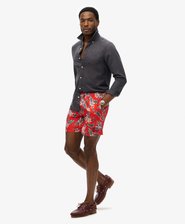 Hawaiian Print 16-Inch Swim Short