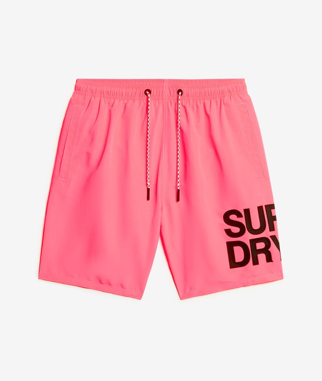 mens Sportswear Logo 17-inch Recycled Swim Shorts in SHOCKING PINK