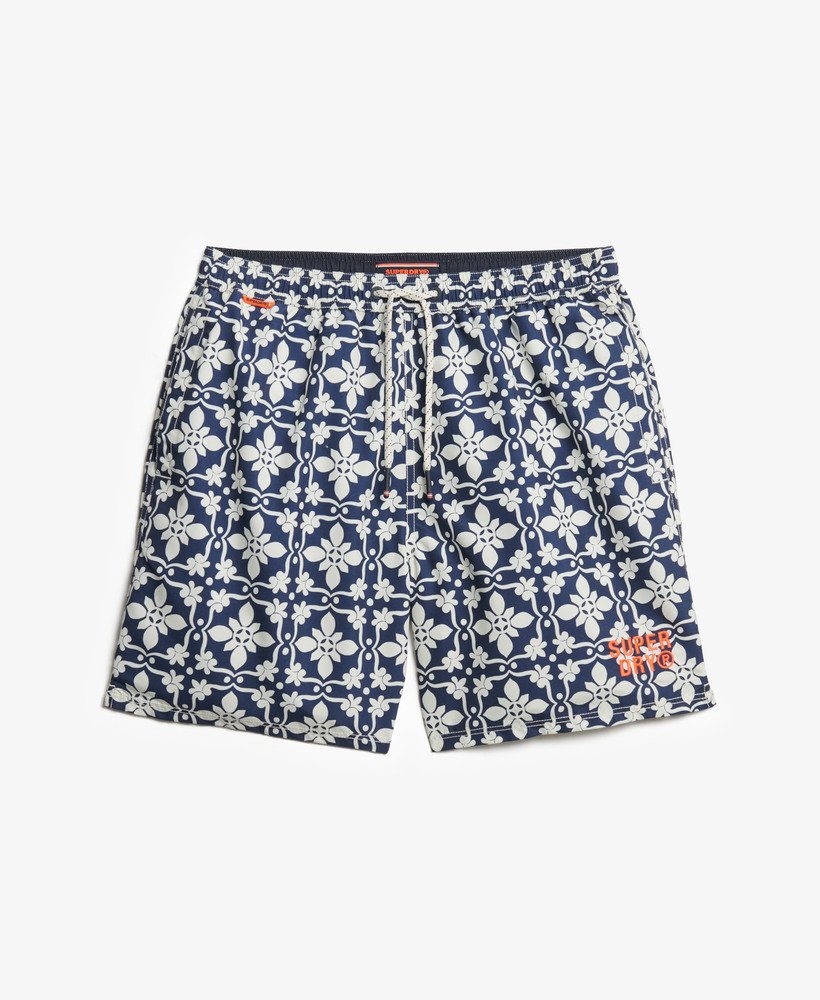 mens Tile Print 17-inch Swim Shorts in Navy Tala Tile | Superdry CA-EN