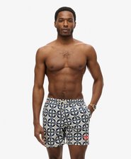 Tile Print 17-inch Swim Shorts
