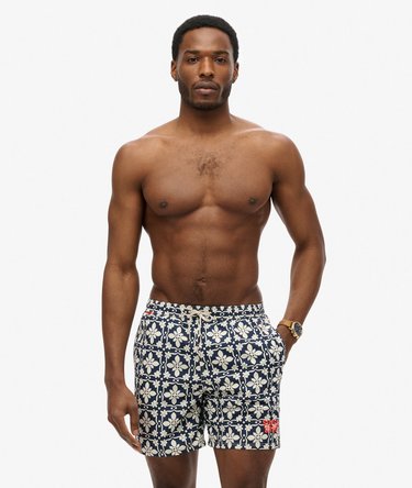 17&quot; badshorts med kakelmönster Image 1